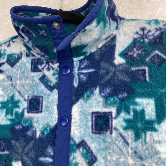 VTG 80's All Over Print Fleece Pullover Made in Canada Lake Louise Banff S/P - Picture 3 of 12